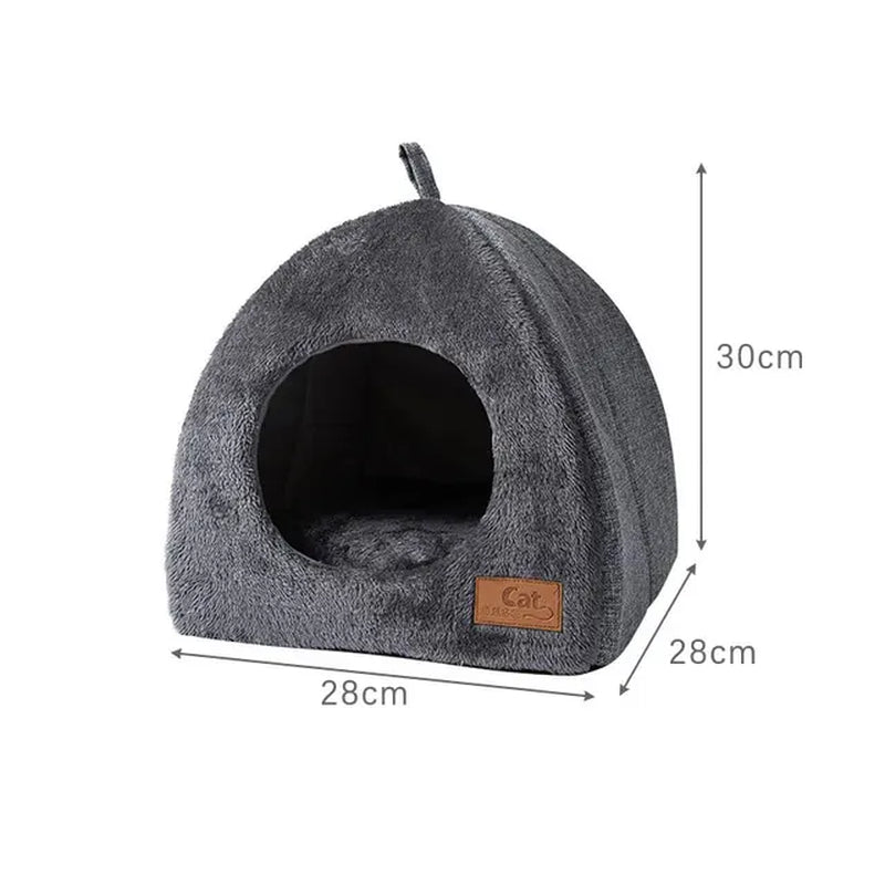 Soft Cat Bed Warm Semi-Enclosed Cat House Kennel for Small Dogs Cats Deep Sleep Pet Basket Cozy Kitten Lounger Cat Accessories