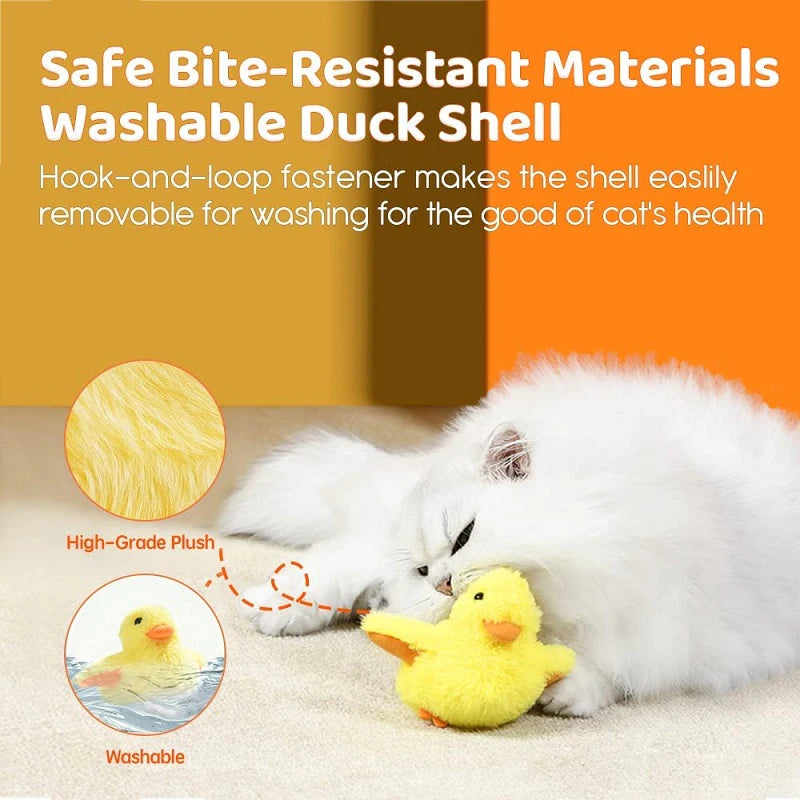 Flapping Duck Cat Toys Interactive Electric Bird Toys Washable Cat Plush Toy with Catnip Vibration Sensor Cats Game Toy Kitten