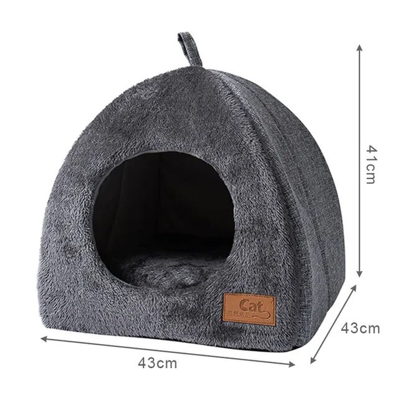 Soft Cat Bed Warm Semi-Enclosed Cat House Kennel for Small Dogs Cats Deep Sleep Pet Basket Cozy Kitten Lounger Cat Accessories