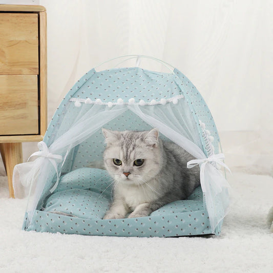 Pet Tent Bed Cats House Supplies Products Accessories Warm Cushions Furniture Sofa Basket Beds Winter Clamshell Kitten Tents Cat